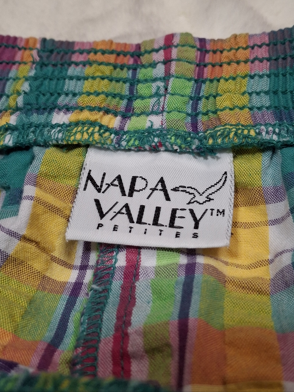 Napa Valley Colorful Plaid Comfort Waist Pull-On Cotton Pants Woman Size Medium - Picture 2 of 16